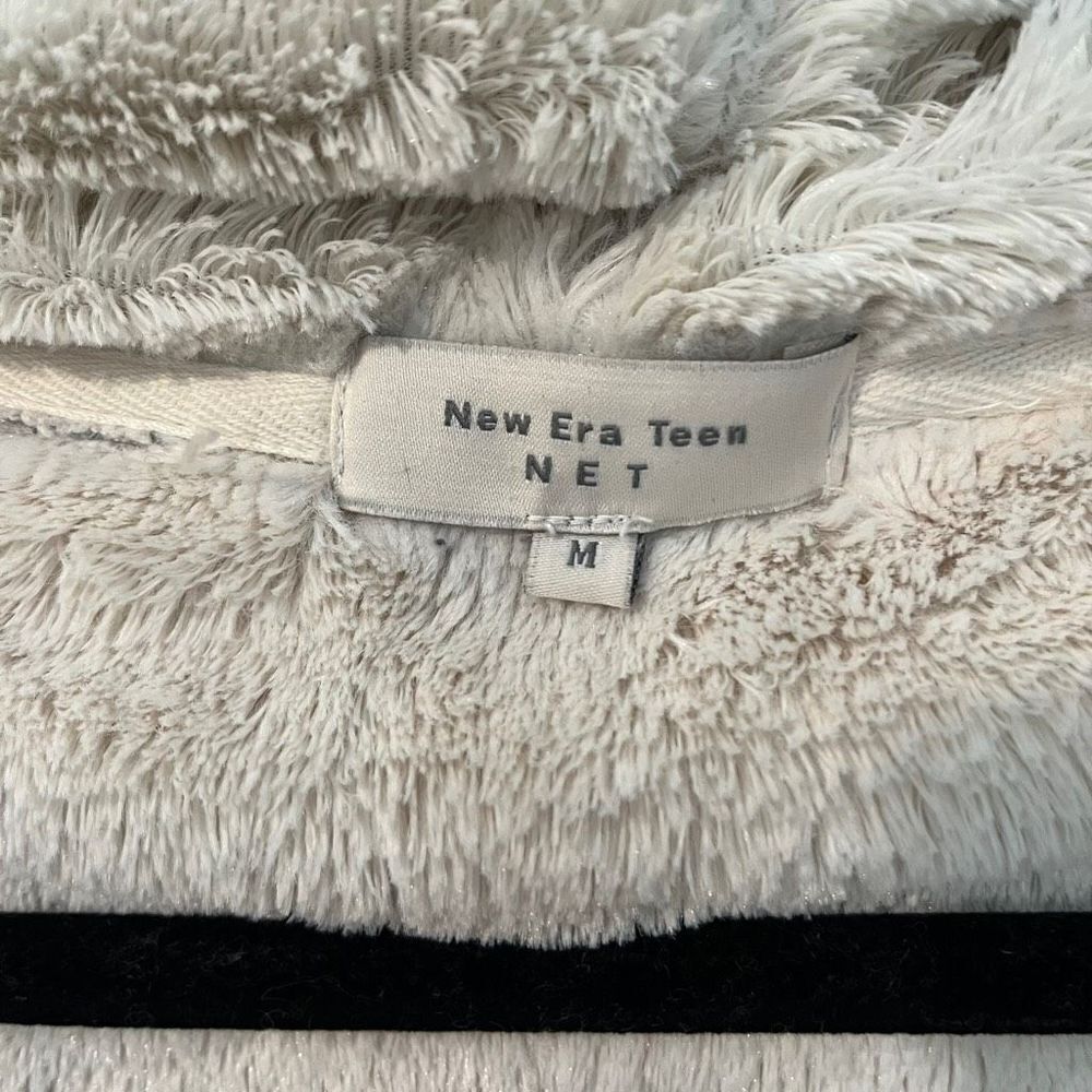 New Era Teen Women's Juniors Sherpa Fleece Lined Zip Up Hooded Sweatshirt Gray S - Picture 2 of 7